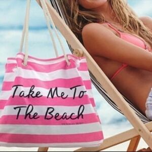 Pink Victoria Secret Take Me to the Beach Tote Bag